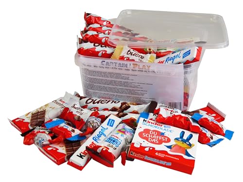 Süßigkeiten – Mix Party Box mit Ferrero Kinder Spezialitäten, 1er Pack (1 x 730g) von CAPTAIN PLAY