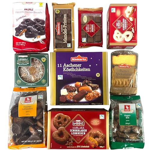 Süßigkeiten Weihnachten Sparpack, 2,7 kg Lebkuchen, Weihnachtsgebäck und Dominosteine einzeln verpackt, CAPTAIN PLAY Süßigkeiten Großpackung mit Schokolade Weihnachten von CAPTAIN PLAY