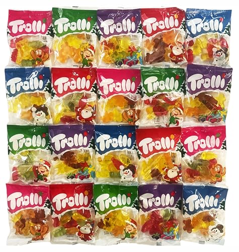 Trolli Weihnachten Süßigkeiten, Sparpack mit 20 Mini Beutelchen einzeln verpackt, 400g Trolli Nikolaus Süßigkeiten Box Trolli Weihnachten Süßigkeiten, Sparpack mit 20 Mini Beutelchen einzeln verpackt, 400g Trolli Nikolaus Süßigkeiten Box von CAPTAIN PLAY