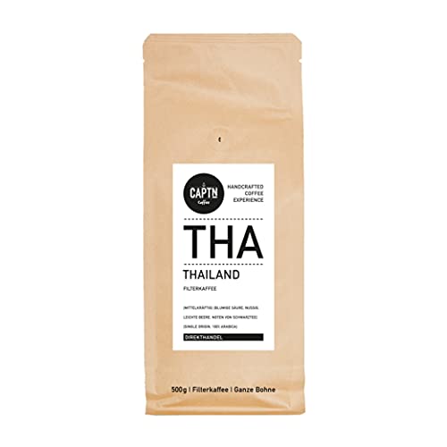CAPTN Coffee THAILAND Filterkaffee, ganze Bohne 500 gr | Mittelkräftig, Blumige Säure, Leichte Beere | 100% Arabica [Direkthandel] von CAPTN Coffee
