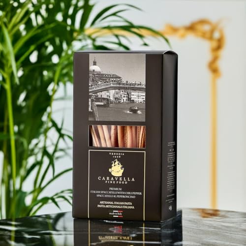 Caravella Fine Food – Geschenkset x 3 (1,5 kg) – Chili-Spaccatelli-Pasta 500 g x 3–Exklusive Venice-Kollektion–italienische, handwerklich in Bronze gezogene Pasta – aus Hartweizengrieß von CARAVELLA FINE FOOD