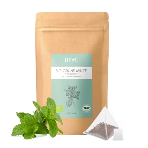 Grüne Minze Tee im Pyramidenteebeutel | 25 Stück | Spearmint | Krauseminze | Androgenspiegel, PCOS, Hirsutismus, hormonelle Akne | koffeinfrei | 50 g Grüne Minze Tee im Pyramidenteebeutel | 25 Stück | Spearmint | Krauseminze | Androgenspiegel, PCOS, Hirsutismus, hormonelle Akne | koffeinfrei | 50 g von CARI Nutrition