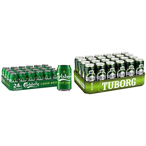 Carlsberg Premium-Lager Beer, Bier Dose Einweg (24 x 0.33 L) & Tuborg Pilsener, Bier Dose Einweg (24 x 0.5 L) von CARLSBERG
