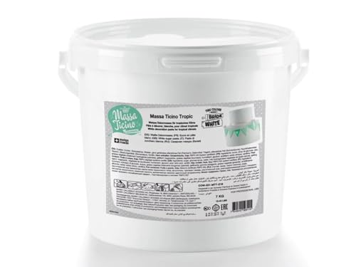 Massa Ticino Carma Tropic Rollfondant, 1er Pack (1 x 7 kg), weiß, CAR-MATI-WHITE-BKT-7000G von Carma