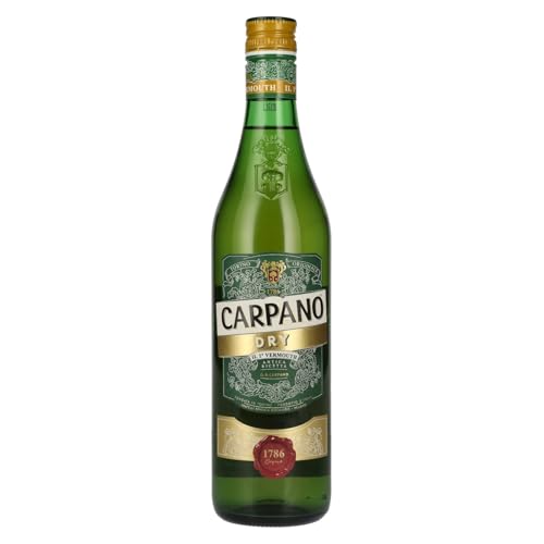 Carpano Dry Vermouth 18% vol. (1 x 0,75l) | Trockener Wermut aus Italien | Perfekt auf Eis oder in Cocktails von CARPANO