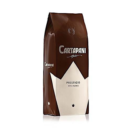 Cartapani 1951 | PRESTIGIO 100% ARABICA Kaffeebohnen, hochwertige Arabica Kaffeesorten mit süßen und raffinierten Geschmack, für Vollautomaten, 1 Kg Pack von CARTAPANI 1951