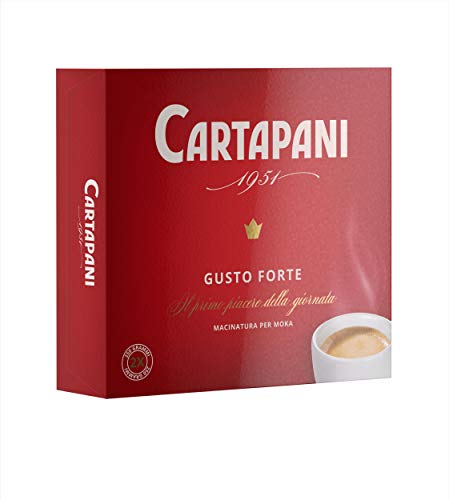 Cartapani 1951 | GUSTO FORTE Moka gemahlen Kaffee | stark, vollmundig und cremig, 2x250 g Pack von CARTAPANI 1951