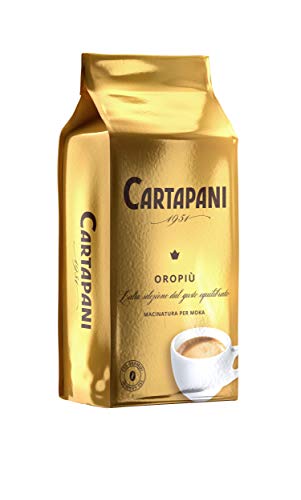 Cartapani 1951 | OROPIÙ Moka gemahlen kaffee | hochwertige Mischung aus sorgfältig ausgewählten Arabica und Robusta Kaffeesorten | 250g Pack von CARTAPANI 1951