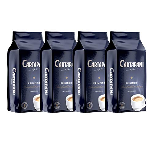 Cartapani Kaffee, PRIMEIRO 100% ARABICA gemahlen, hochwertige Mischung aus sorgfältig ausgewählten Arabica Kaffeesorten, speziell gemahlen für Moka, 4 x 250g Pack von CARTAPANI 1951