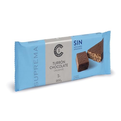 Castillo de Jijona Nougat aus Schokolade, knusprig ohne Zucker, 200 g, ohne Zucker, weich und knusprig, glutenfrei, hohe Qualität, 18 Monate Lebensdauer, hergestellt in Spanien Castillo de Jijona Nougat aus Schokolade, knusprig ohne Zucker, 200 g, ohne Zucker, weich und knusprig, glutenfrei, hohe Qualität, 18 Monate Lebensdauer, hergestellt in Spanien von CASTILLO DE JIJONA