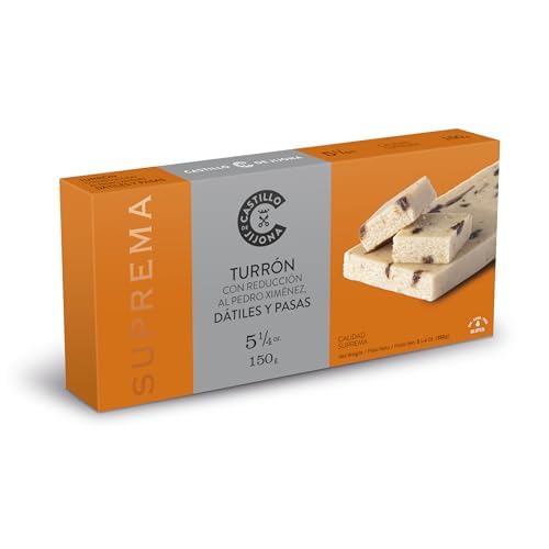 Castillo de Jijona Nougat mit Reduktion von Pedro Ximénez, Datteln 150 g - Original Nougat - Geschmackskombination - Glutenfrei - Höchste Qualität - handwerkliches Rezept - Hergestellt in Spanien Castillo de Jijona Nougat mit Reduktion von Pedro Ximénez, Datteln 150 g - Original Nougat - Geschmackskombination - Glutenfrei - Höchste Qualität - handwerkliches Rezept - Hergestellt in Spanien von CASTILLO DE JIJONA