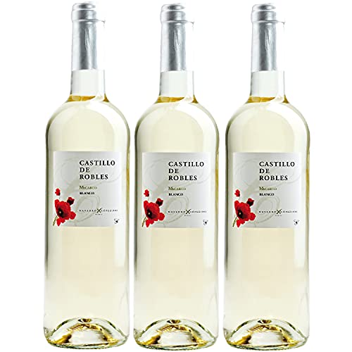 Castillo de Robles Macabeo Blanco VDT Castilla Weißwein Wein trocken Spanien (3 Flaschen) von CASTILLO DE ROBLES