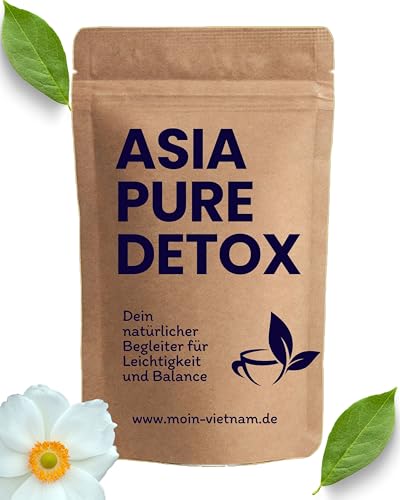 ASIA DETOX TEE - Gesund & Fit | 33 Teebeutel auf Basis von grünem Tee und Kräutern aus traditionellem Anbau in Vietnam | Heiß- oder Eistee | 100% Natur | Entgiftungskur für 30 Tage Kräutertee von CAVUMI