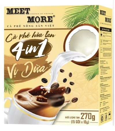 MOIN VIETNAM 4in1 Kaffee Kokosnuss- Instant Lösliche Kaffee mit Kokosnuaa- Premium Qualität - exotischer Kaffee - Fruchtiger Geschmack - 270g von CAVUMI