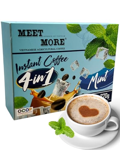 MOIN VIETNAM 4in1 Kaffee Minze- Instant Lösliche Kaffee mit Minze - Premium Qualität - exotische Kaffee aus Vietnam fruchtige Geschmack - 15er Pack (15x18g) von CAVUMI