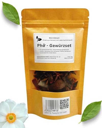 MOIN VIETNAM - Asia Gewürzset - vietnamesische Nudelsuppe - Pho Bo - Pho Ga - Bo Kho - Suppengewürze getrocknet - Gewürzmischung (35g, Pho - Asia Nudelsuppe) von CAVUMI