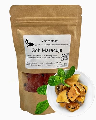 MOIN VIETNAM Soft Maracuja - Premium Getrocknete Maracuja aus Vietnam - Fruchtiger und exotischer Geschmack - Perfekter Power-Snack - Reich an Vitaminen - Vegan - Standbeutel 100g von CAVUMI