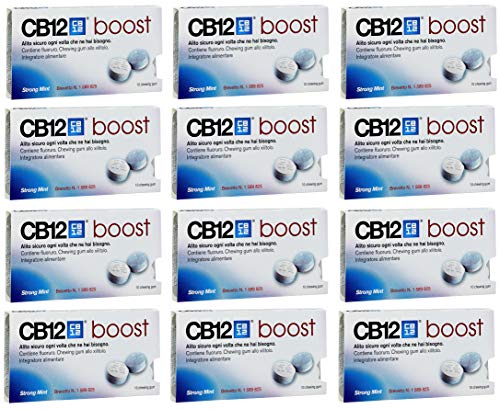 12 x CB12 Boost Zucker Frei Kaugummi Starkes Minze 10 Stücke 20g von CB12