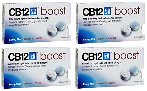 CB12 Boost Sugar Free Gum - Strong Mint (4 x Packs) by Unknown von CB12