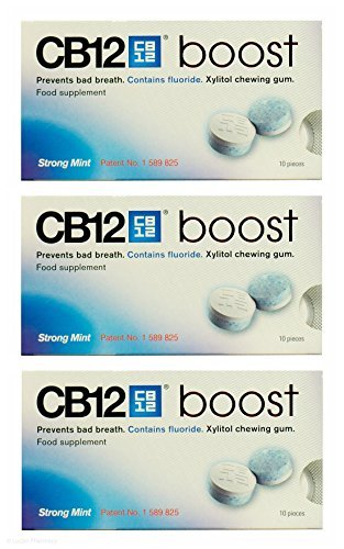 Multibuy 3x CB12?Boost Sugar Free Strong Mint Chewing Gum 10 Pieces by CB12?? von CB12