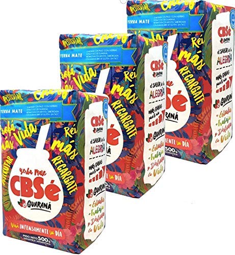 CBSé Yerba Mate ENERGY mit GUARANA 2 + 1 FREE (3x 500g) Mate Tee ENERGIE aus Argentinien von CBSé