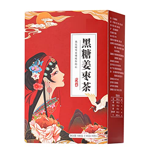 Schwarzer Zucker Ingwer Jujube Tee, für Dysmenorrhöe Körper Erkältung, Chinesisch Traditionell Longan Wolfberry Gesunder Tee, Geschenke für Frauen, 10 Packungen von CCYLEZ