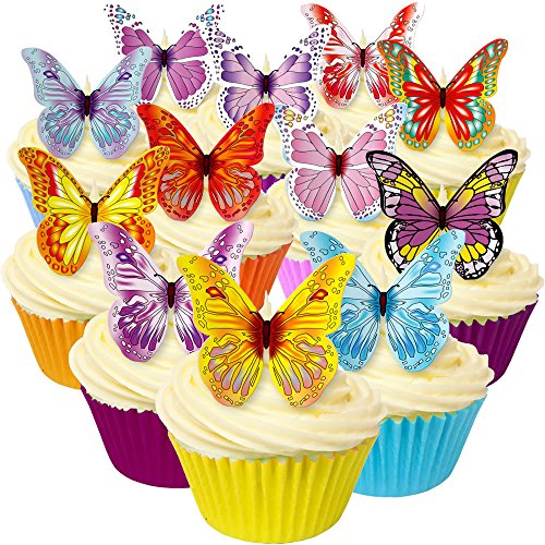 CDA Products 201-214-B Schmetterlings-Dekorationen, vorgeschnitten, essbar, 144 Stück von CDA Products