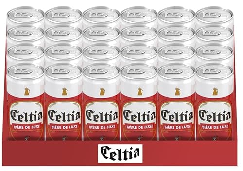 Celtia Tunesisches Bier de Luxe (4 Packungen à 6 Glasflaschen von 0,25 l) - Flaschenbier auf der Palette, 5% Alkoholgehalt, 100% natürliche Zutaten, erfrischend milder Geschmack, Nummer 1 in Tunesien von CELTIA