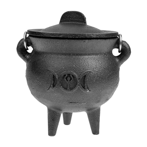 1/2 Stück Halloween-Kessel – Kessel-Süßigkeitshalter, Halloween-Dekortopf | Gusseiserner Kessel mit Deckel und Griff, Halloween-Hexenkessel für Wicca-Tränke, Neopaganismus-Geschenk, 10 x 7,5 cm 1/2 Stück Halloween-Kessel – Kessel-Süßigkeitshalter, Halloween-Dekortopf | Gusseiserner Kessel mit Deckel und Griff, Halloween-Hexenkessel für Wicca-Tränke, Neopaganismus-Geschenk, 10 x 7,5 cm von CENMOO