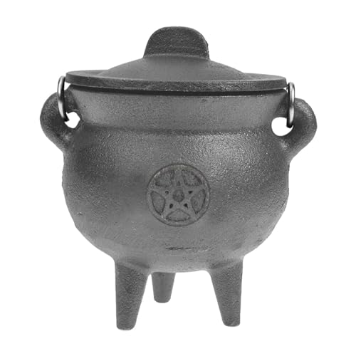 1/2 Stück Halloween-Kessel – Kessel-Süßigkeitshalter, Halloween-Dekortopf | Gusseiserner Kessel mit Deckel und Griff, Halloween-Hexenkessel für Wicca-Tränke, Neopaganismus-Geschenk, 10 x 7,5 cm 1/2 Stück Halloween-Kessel – Kessel-Süßigkeitshalter, Halloween-Dekortopf | Gusseiserner Kessel mit Deckel und Griff, Halloween-Hexenkessel für Wicca-Tränke, Neopaganismus-Geschenk, 10 x 7,5 cm von CENMOO