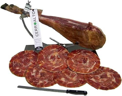 CERROALTO | Teller 100% iberischer Schinken aus Eichelmast PATA NEGRA (Mit einem Messer in Scheiben geschnitten) 100 gr (119 Umschläge) von CERROALTO