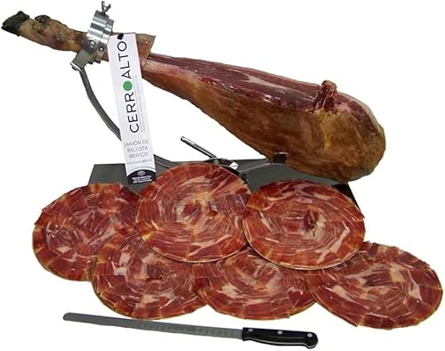 CERROALTO | Teller 100% iberischer Schinken aus Eichelmast PATA NEGRA (Mit einem Messer in Scheiben geschnitten) 100 gr (179 Umschläge) von CERROALTO