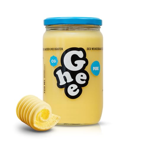 CG Ghee Pure 600 g Laktosefrei Reich an Vitaminen und Omega-Fettsäuren Ausgezeichnet mit dem Great Taste Zertifikat Ideal zum Braten, Backen & als Brotaufstrich Ayurveda Ghee Butter 100% Europäisch CG Ghee Pure 600 g Laktosefrei Reich an Vitaminen und Omega-Fettsäuren Ausgezeichnet mit dem Great Taste Zertifikat Ideal zum Braten, Backen & als Brotaufstrich Ayurveda Ghee Butter 100% Europäisch von CG