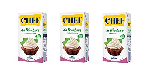 3x chef Panna da montare glutenfrei süße Sahne cremee zum Nachtisch 500ml von CHEF