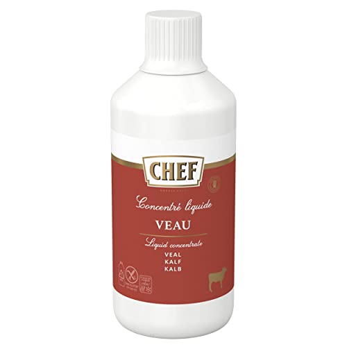 CHEF Flüssiges Konzentrat Kalb, Geschmacksboost für Herzhafte Fleischgerichte, 100% Natürlicher Geschmack, 1er Pack (1 x 1L) von CHEF
