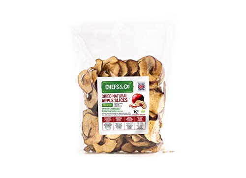 CHEFS & CO Getrocknete Apfelscheiben 250g | 100% natürliche ganze Früchte | ungeschält | Samen entfernt | Keine Zusätze | Nicht geschwefelt | Ohne Zuckerzusatz von CHEFS & CO