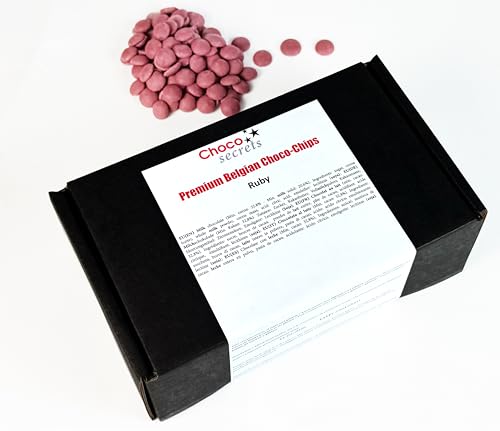 CHOCO SECRETS - 200g belgische Ruby Schokolade für schokobrunnen - Schokofondue Schokolade - Premium Kuvertüre für Schokoladenbrunnen - Ganache, Backschokolade, Chocolate Drops, schokochips von CHOCO SECRETS