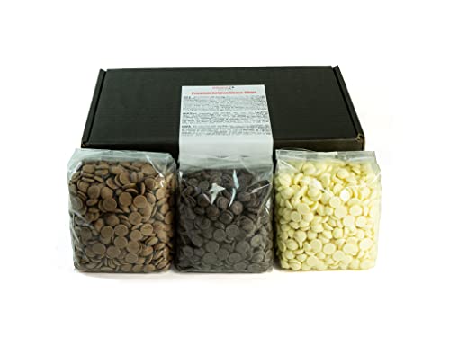 CHOCO SECRETS - Trio - 3 x 200g belgische Vollmilch, dunkle Zartbitter, Weiß, Schokolade für schokobrunnen - Schokofondue Schokolade - Kuvertüre für Schokoladenbrunnen - Ganache, Choco Drops CHOCO SECRETS - Trio - 3 x 200g belgische Vollmilch, dunkle Zartbitter, Weiß, Schokolade für schokobrunnen - Schokofondue Schokolade - Kuvertüre für Schokoladenbrunnen - Ganache, Choco Drops von CHOCO SECRETS