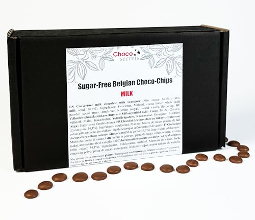 CHOCO SECRETS Vollmilch Schokodrops ohne Zuckerzusatz 600g - Milk Chocolate Chips, gesüßt mit Maltit - Vollmilch-Schokoladen-Drops zum Backen, Naschen und für Desserts CHOCO SECRETS Vollmilch Schokodrops ohne Zuckerzusatz 600g - Milk Chocolate Chips, gesüßt mit Maltit - Vollmilch-Schokoladen-Drops zum Backen, Naschen und für Desserts von CHOCO SECRETS