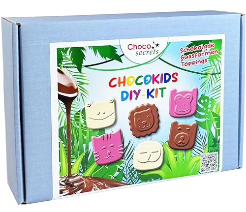 Choco-Kids - DIY Schokoladen-Kit für Kinder- Schokolade selber machen Set - Kreatives Geschenk zum Geburtstag - Kindergeburtstag - Kleine Schokoladentäfelchen selbst machen von CHOCO SECRETS