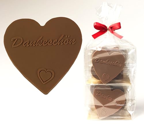 Choco Secrets Dankeschön Schokoherzen - 12 Vollmilch Schokoladenherzen einzeln verpackt - Kleines Dankeschön Geschenk – Danke Schokolade Gastgeschenk für Hochzeit oder Geburtstag von CHOCO SECRETS