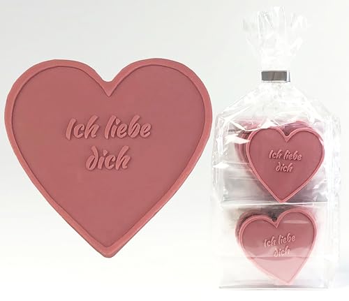 Choco Secrets - Schokoherzen Ich liebe dich - 12 Schokoladenherzen à 5 cm in Ruby Schokolade einzeln verpackt - Ich liebe dich Schokolade-Geschenk zum Muttertag von CHOCO SECRETS