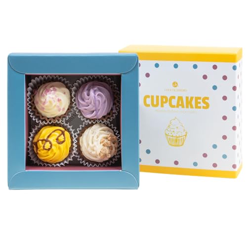 CHOCOLISSIMO - Schokolade Geschenk - Pralinen Geschenk - mit Alkohol - 4 handgemachte Cupcakes Pralinen - Kleines Geschenk zum Geburtstag, Jahrestag, Valentinstag für Frauen, Männer, Partner von CHOCOLISSIMO