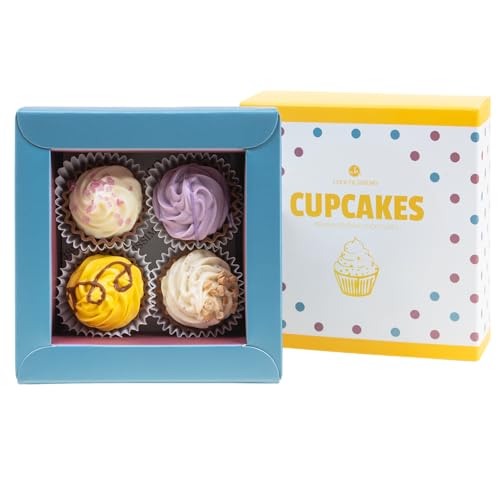 4 Cupcake-Pralinen - Bunt - vier handgemachte Cupcake-Pralinen | Geburtstag | Schokolade | Geschenk | Geburtstagsgeschenk | Frau | Mann | Pralinen | Schokoladenpralinen | Vater | Mutter | Oma | Opa von CHOCOLISSIMO