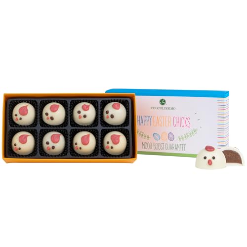 CHOCOLISSIMO - 8 Alkoholfreie Osterhennen aus Schokolade, Ostergeschenk für Kinder, Süße Schoko-Hennen mit Nougatfüllung, Osterpralinen in Hühnerform, Kindgerechte Schokoladen-Osterüberraschung, Shoko CHOCOLISSIMO - 8 Alkoholfreie Osterhennen aus Schokolade, Ostergeschenk für Kinder, Süße Schoko-Hennen mit Nougatfüllung, Osterpralinen in Hühnerform, Kindgerechte Schokoladen-Osterüberraschung, Shoko von CHOCOLISSIMO