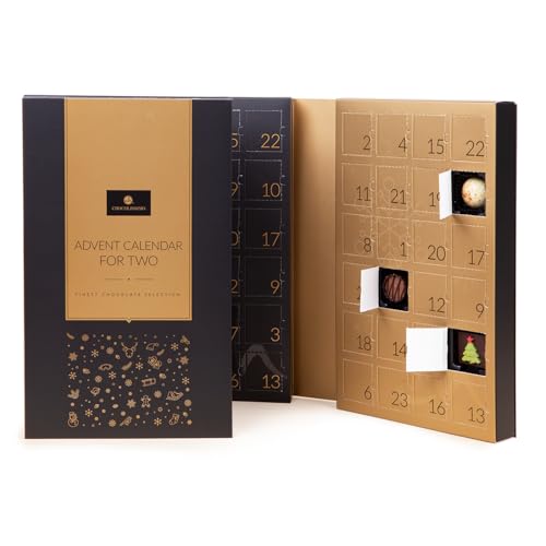 Adventskalender Schokolade - Weihnachtskalender für Paare - Geschenk Mann, Frau, Partner - Schoko Adventskalender für Zwei, Pärchen - mit Schokolade und Pralinen - Doppelt, 2 x 24 Stück von CHOCOLISSIMO