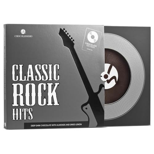 CHOCOVINYL CLASSIC ROCK - Schallplatte aus Zartbitter-Schokolade | Schoko CD | Rock Musik Liebhaber Geschenk | Witzige Schokoladen Geschenke | Geschenkidee | Musiker | Vatertag | Muttertag von CHOCOLISSIMO