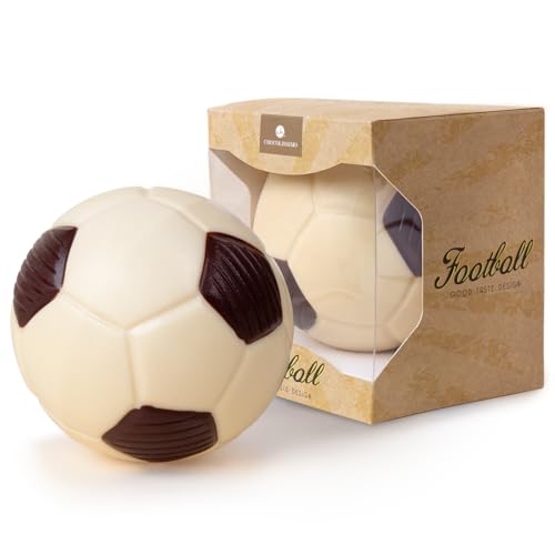 CHOCOLISSIMO - Fußball aus Schokolade, Schoko-Fußball Geschenk, Vatertagsgeschenk Schokolade, Süßes Geschenk für Fußball-Fans, Ideal für Geburtstag, Vatertag, Kindergeburtstag, Für Erwachsene & Kinder von CHOCOLISSIMO