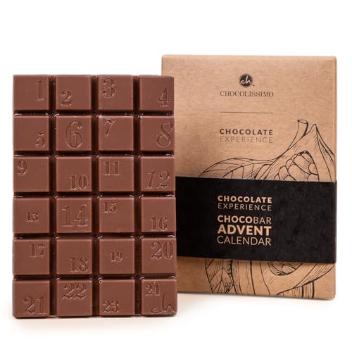 ChocoBar Adventskalender - Vollmilchschokoladentafel als Adventskalender in einer ECO-Verpackung | Weihnachten | Schokolade | Advent | Adventszeit | Mann | Frau | Kind | Weihnachtsschokolade von CHOCOLISSIMO