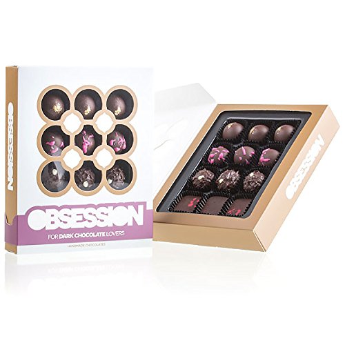 Dark Obsession - Pralinen - 12 Pralinen aus Zartbitterschokolade | Dunkle Schokolade | köstliche Auswahl | Geschenkidee | Geburtstag | Mama | Vatertags Geschenk | Geschenke | Schoko von CHOCOLISSIMO